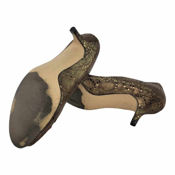 AUTHENTIC VINTAGE BALENCIAGA Women's Leather and Lace 60MM Kitten Heeled Pump - Picture 14 of 15